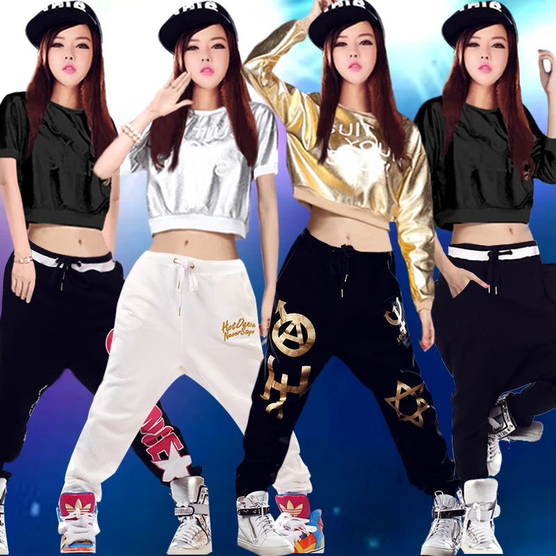 Jazz Dance Suit Ds Fashion Hip-hop Clothing Women Loose Suit Hip-hop Hip-hop Students Performing Practice Dance Clothes