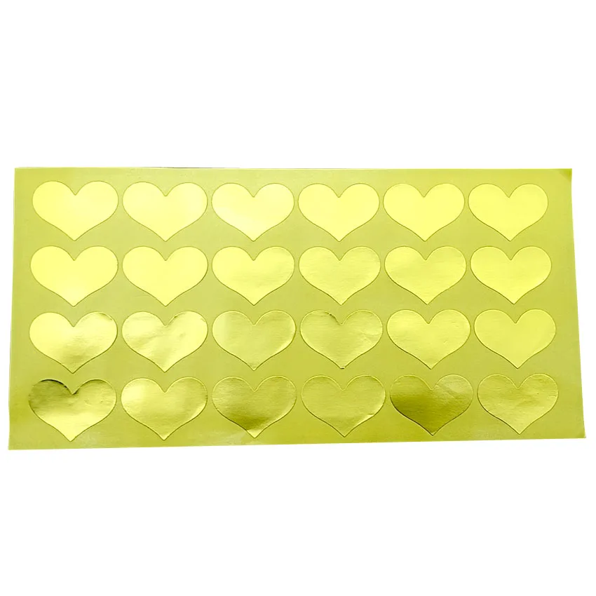 120pcs/pack Cute Blank Gold Heart Design Sealing Sticker Tags For Gift Packing Bag Box Home Wedding Decorative supplies