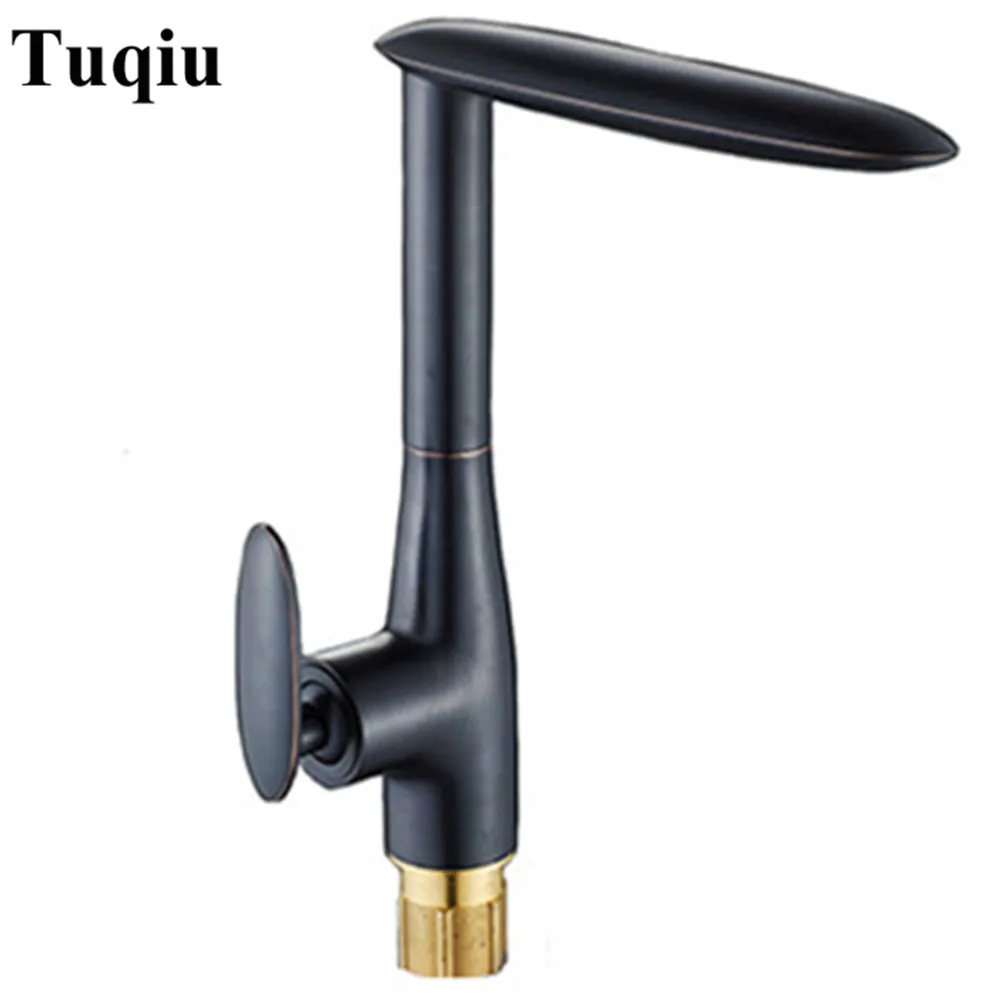 

Kitchen faucet, all copper black kitchen faucet, hot and cold wash vegetable basin faucet, single hole deck mounted faucet