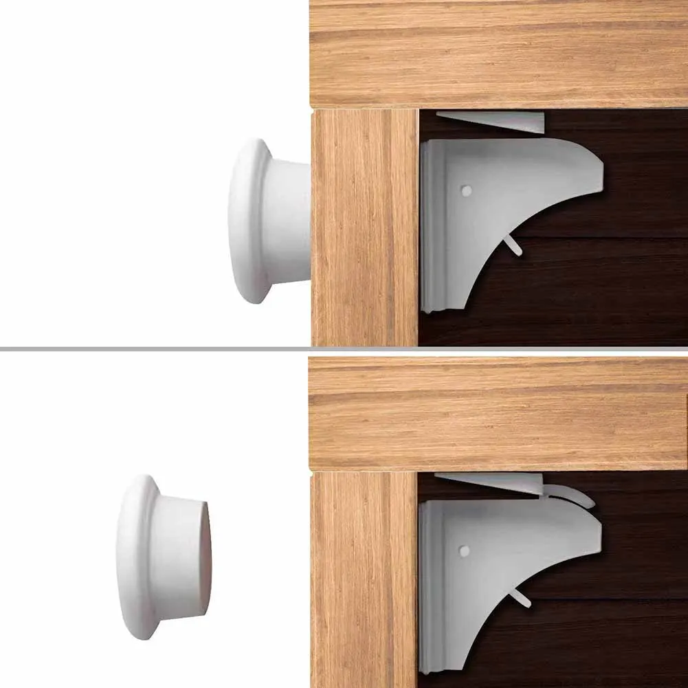 

Newest Magnetic Baby Security Locks With 2 Keys Invisible Magic Magnet Lock Set for Drawer Wardrobe