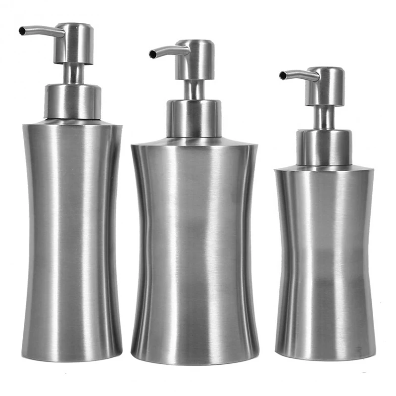 304 Stainless Steel Liquid Soap Dispenser Bathroom Shower Pump Lotion Dispenser Bottle Hand Sanitizer Holder