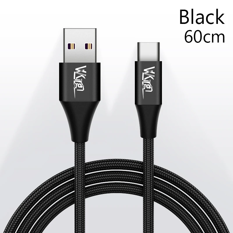 VVKing USB C кабель 5A Supercharge usb type C кабель для быстрой зарядки huawei быстрое зарядное устройство кабель для samsung S9 Note 9 Xiaomi - Тип штекера: Black-60cm