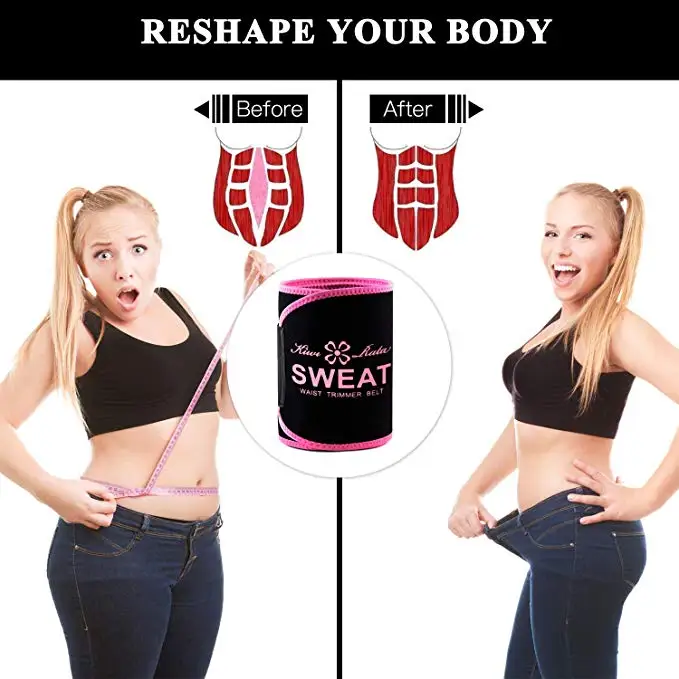 HEXIN Women Sweating Belt with Pants Waist Cincher Shaper Sauna Fat Burning Belt Slimming Tummy Control Workout Enhancer