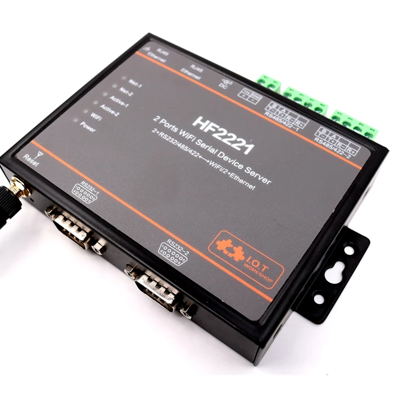 2 порта WIFI Серийный Сервер устройства RS232 RS485 RS422 перейти к TCP/IP Ethernet|server|server ip |