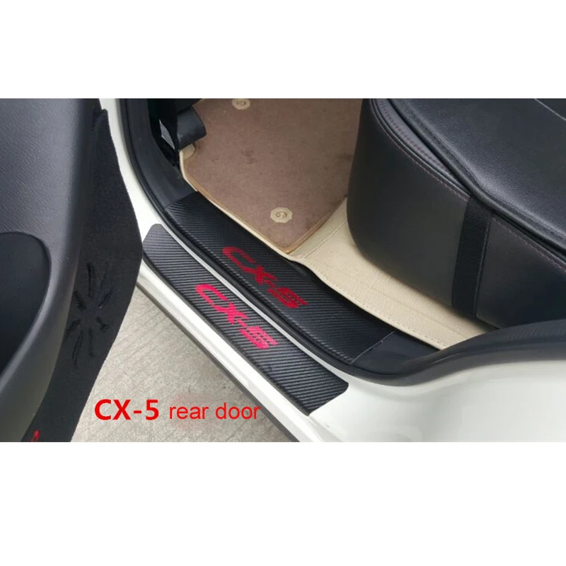 Vnyl Накладка на порог двери из углеродного волокна защитные наклейки для mazda CX 5 CX5