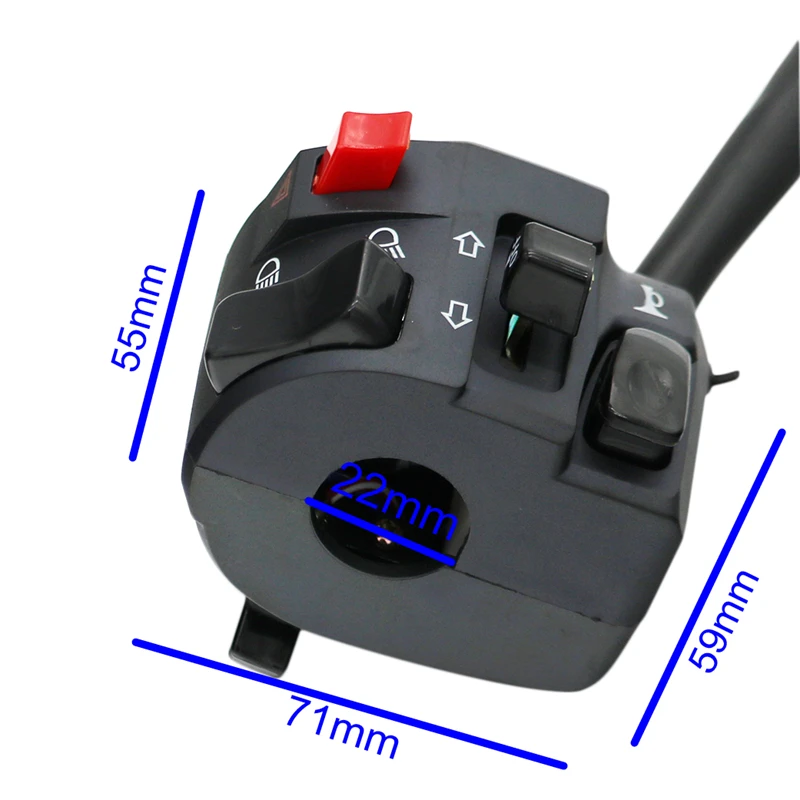 MotoLovee 22 мм мотоциклетные переключатели моторный рожок кнопка поворота Электрический противотуманный фонарь Пуск Руль управления Swich