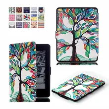 6 pulgadas ebook Caso de amazon kindle Paperwhite 2 3 Pintura Caso de La Cubierta Protectora de La Manga Elegante delgada de LA PU de Cuero Auto sueño