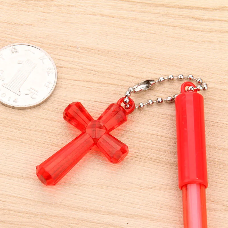 6 шт./лот милый Кристалл крест кулон гелевая ручка 0,5 мм стираемый пишущий инструмент для детей Творческий школьная Канцелярия(цвет случайный