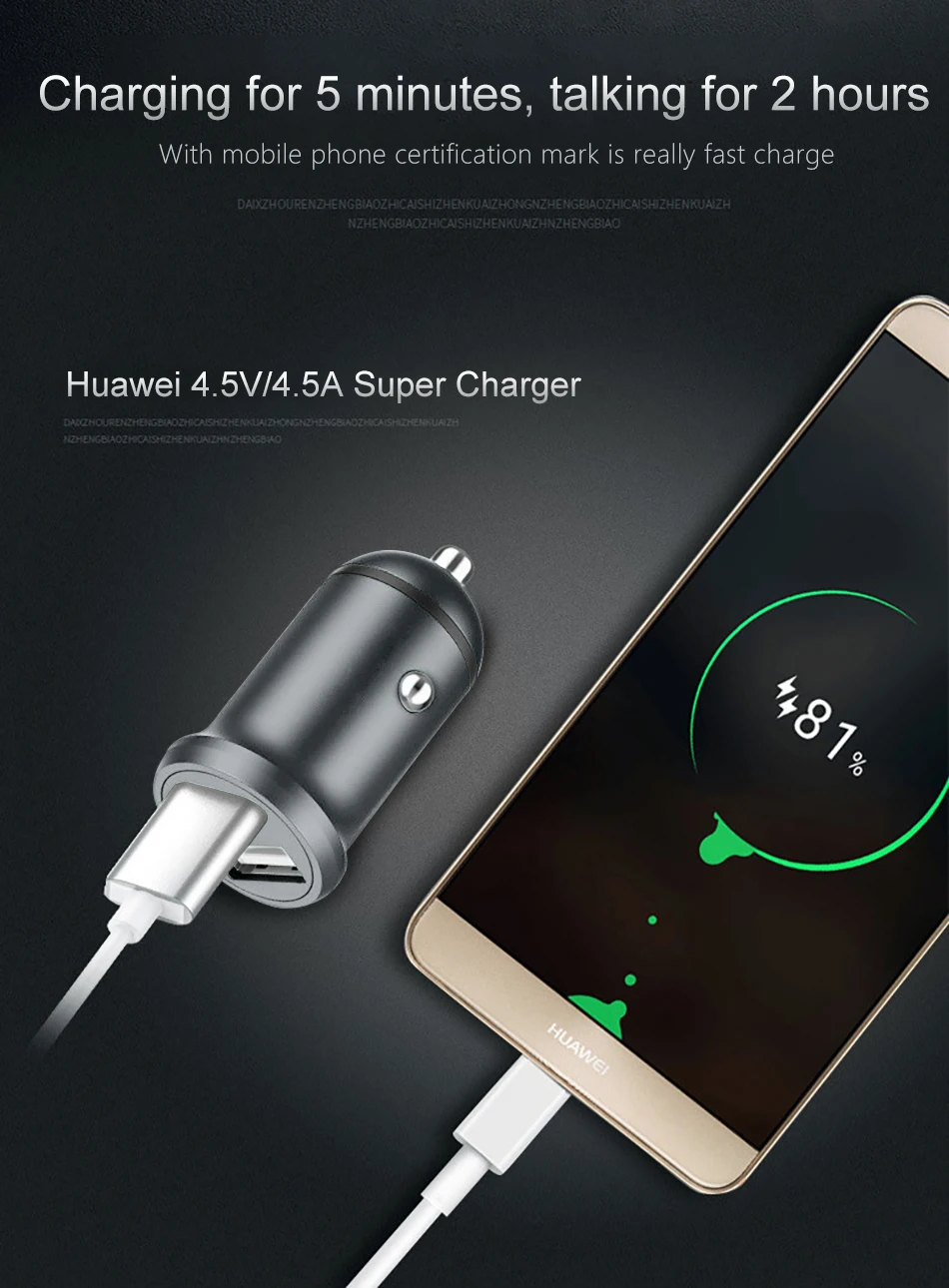 ACCEZZ двойной USB зарядка для автомобиля Быстрая зарядка 4.5A для huawei 4A зарядное устройство для OPPO Oneplus 2A Универсальный телефон для Xiaomi iphone XS