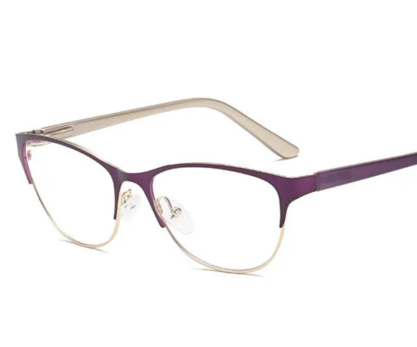 Oulylan Classic Metal Glasses Frame Women Men Half Frame Optical Eyewear Male Computer Glasses Myopia Eyeglasses Frames Unisex - Цвет оправы: Коричневый