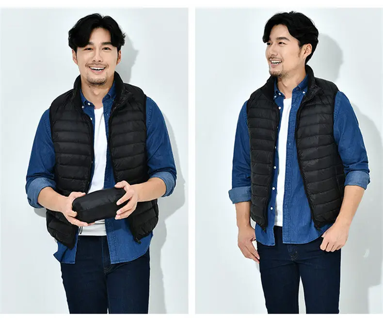 8Colors Winter Autumn 90% White Duck Down Vest Men Keep Warm Male parka Sleeveless Coat Man Muls Brand Cothing Feather Outwear-19