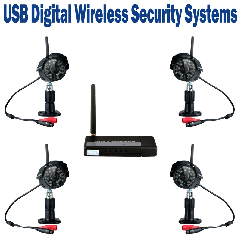 2.4GHz USB Digital Wireless Security Kit WIFI Interference Free IP