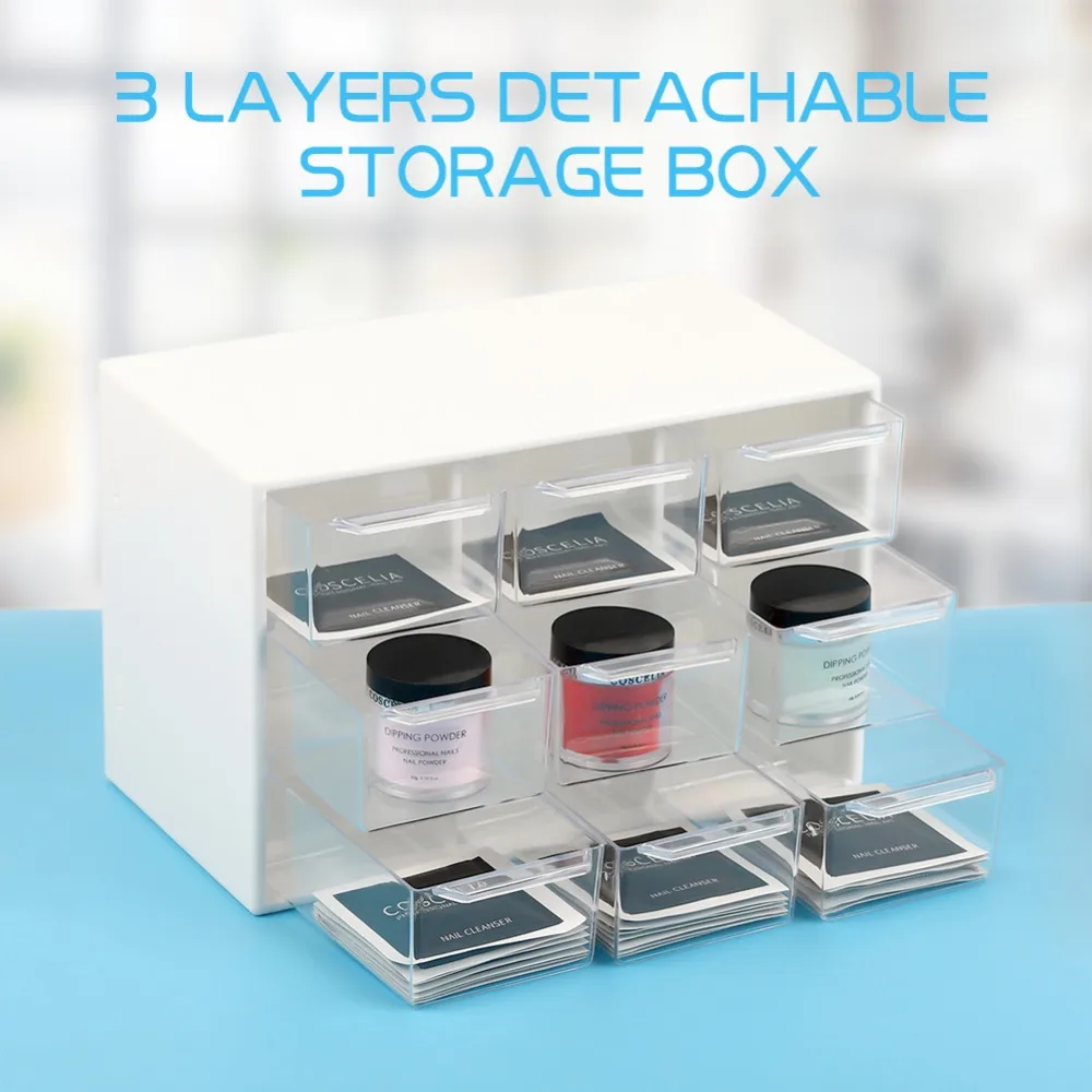 

9 Grids Plastic Storage Box Home Office Organizer Detachable Desktop Drawer Storage Boxes Small Object Makeup Organizer Portable
