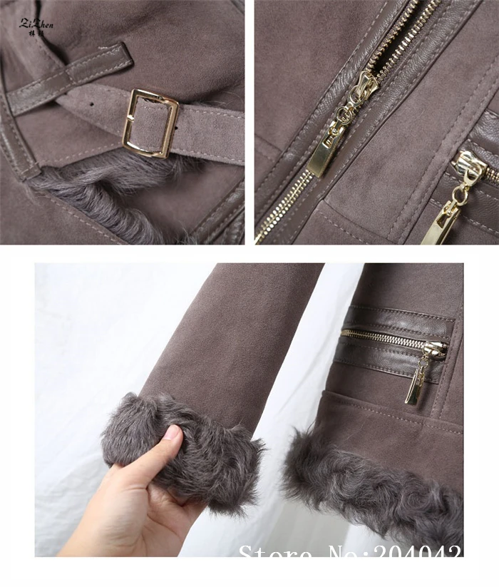 ZiZhen Genuine Leather Natural Wool Liner Shorts Jacket New Fashion Winter Woman Woolen Real Fur Coat 181108-2