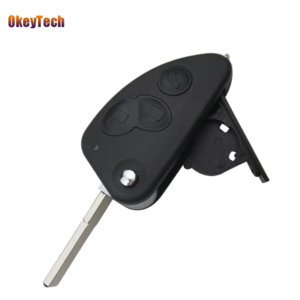 OkeyTech для телефона 3 кнопки Alfa Romeo 147 156 166 GT откидной ключ складной Uncut SIP22 сменный