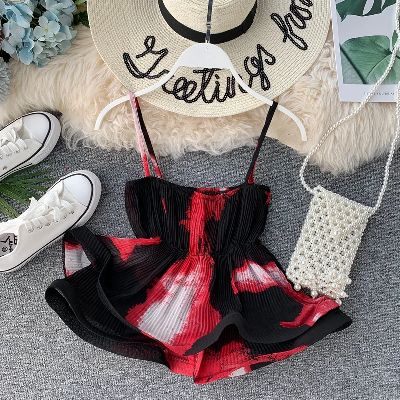 

Loose Lotus Leaf Side Chiffon Sleeveless Top Tide for Women in Summer 2019