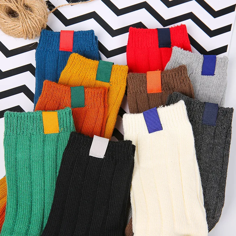

New Japan Retro Style Ankle Socks Bright Colorful Cotton Woman Thick Happy Casual Short Socks Funny High Quality Student Socks