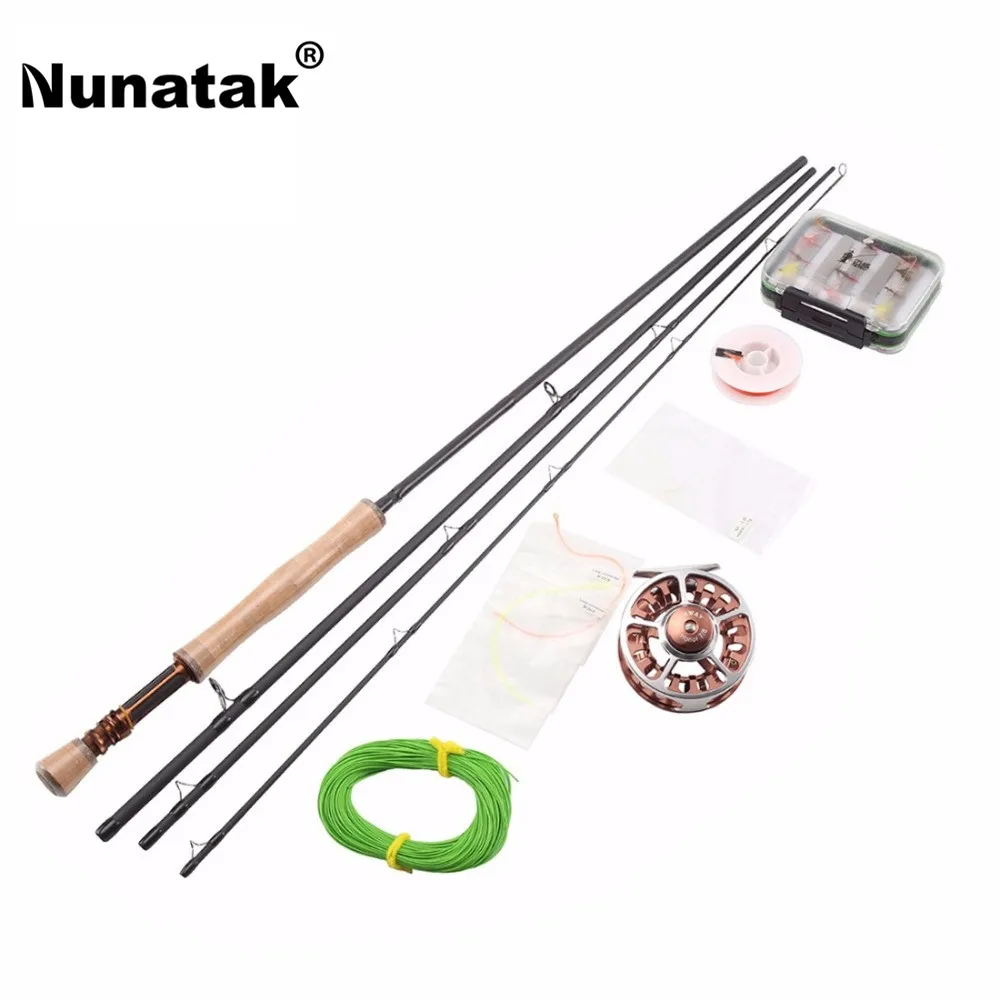 Nunatak Combo Fly Rod MAXWAY START 3/4#2,1 M удочка для ловли нахлыстом 3BB катушка набор удочек рыболовная приманка-форель для рыбалки