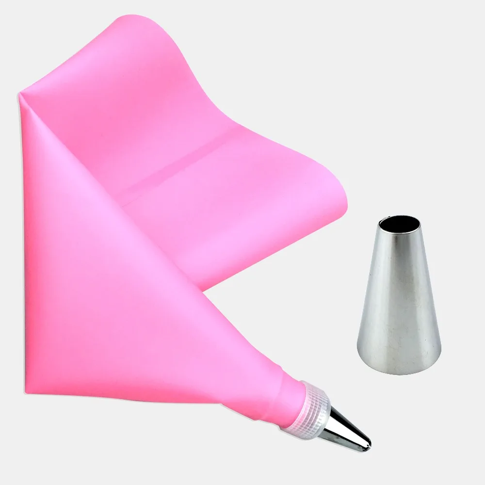 

3PCS/Set Silicone Icing Piping Cream Pastry Bag + 1 PCS Stainless Steel Nozzle Pastry Tips Converter DIY Cake Decorating Tools