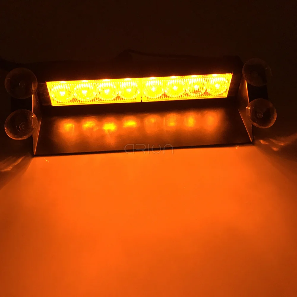 Crion Желтый янтарь Цвет 8 мигающий светодиод вспышки Предупреждение полицейский автомобиль свет мигает пожарные туман 8LED высокое Мощность