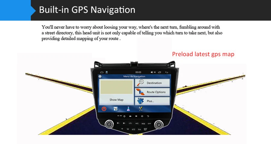 Sale Asvegen Car Radio GPS Navigation For Honda Accord 7th 2003-2007 Android 6.0 1024*600 Quad Core 10.1" Stereo Multimedia Player 4