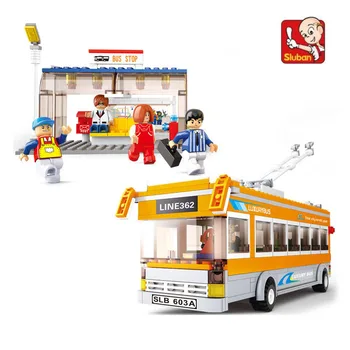 

bus and stop 403 pcs learn & education DIY Toys Compatible with bus building blocks Bricks child's toy N0332