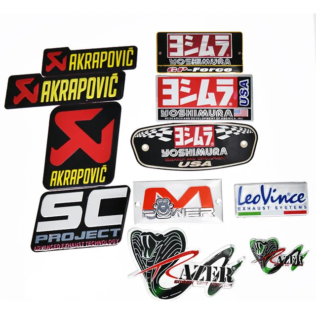 11 style Exhaust Pipe Sticker Labels For yoshimura Scarico Akrapovic