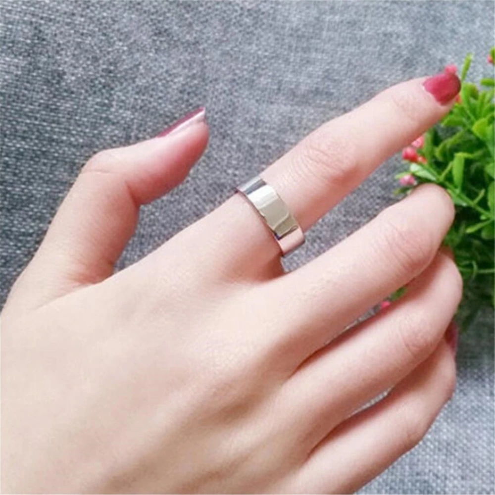 HEYLUOKE корейское японское модное яркое глянцевое гладкое регулируемое кольцо в стиле панк кольца из стерлингового серебра 925 для женщин девушек TYR0209