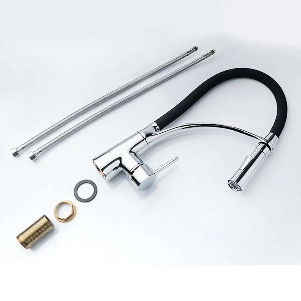 

Kitchen Sink Full Copper Faucet Color Pull-out Kitchen Dish Hot And Cold Faucet