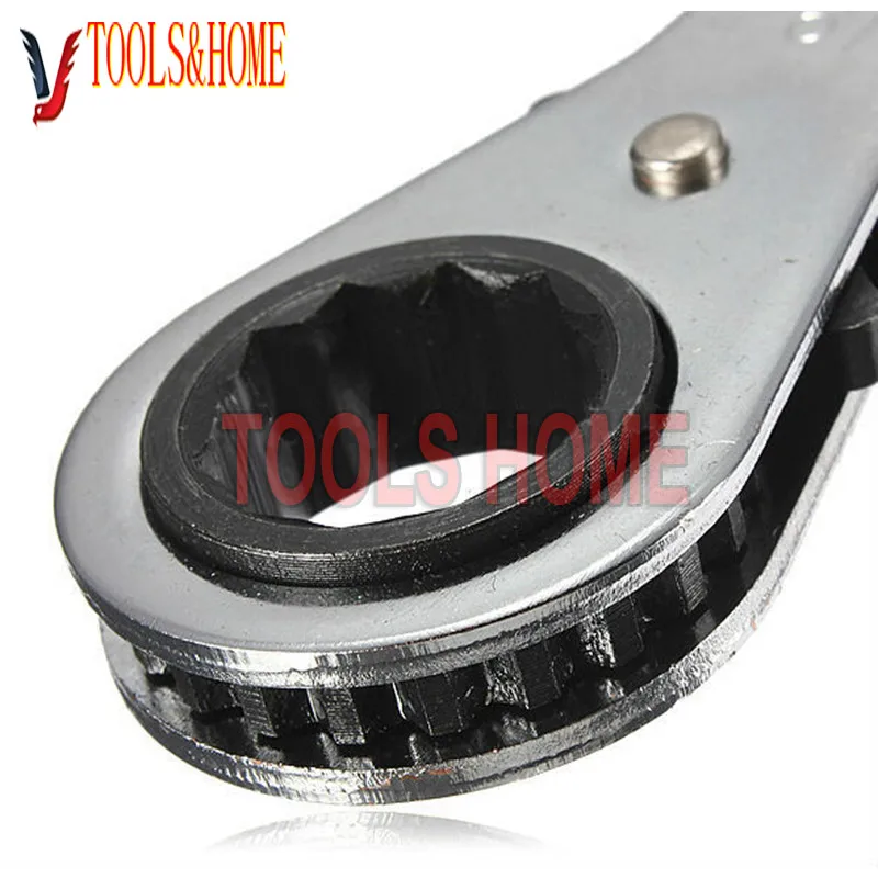 Llave de carraca de doble cabeza recta, llave de mango de trinquete Reversible, herramienta de mano métrica, llave de aro de carraca, 6-22mm, envío gratis ► Foto 3/6