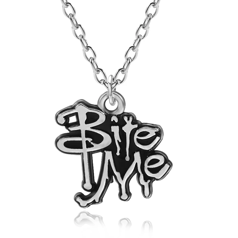 

DIY Letter Necklace Lettering "Bite Me" Pendant The Walking Dead Pendants&Necklaces Hip Hop BBF Unisex Lovers' Gift Dropshipping