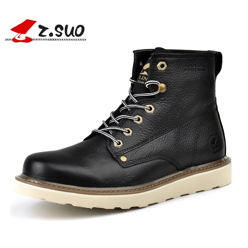 

Z. Suo Handmade Men boots Genuine leather work boots waterproof Man ankle boots High Quality Autumen winter men shoes ZS16205