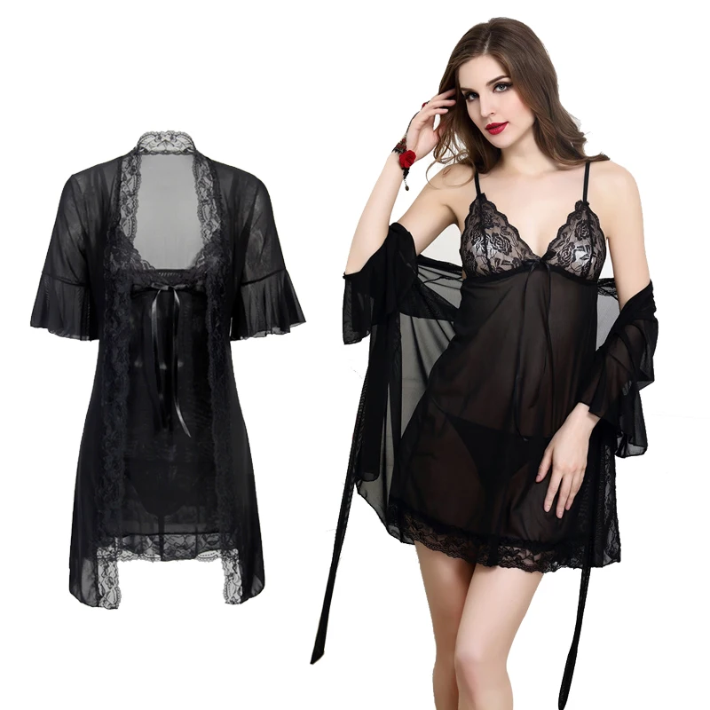 

2018 New Autumn Women Sexy Lingerie Hot Nightgown Ladies Sleepwear Nightdress Camisola Vestidos Femininos Nightie Women Clothing