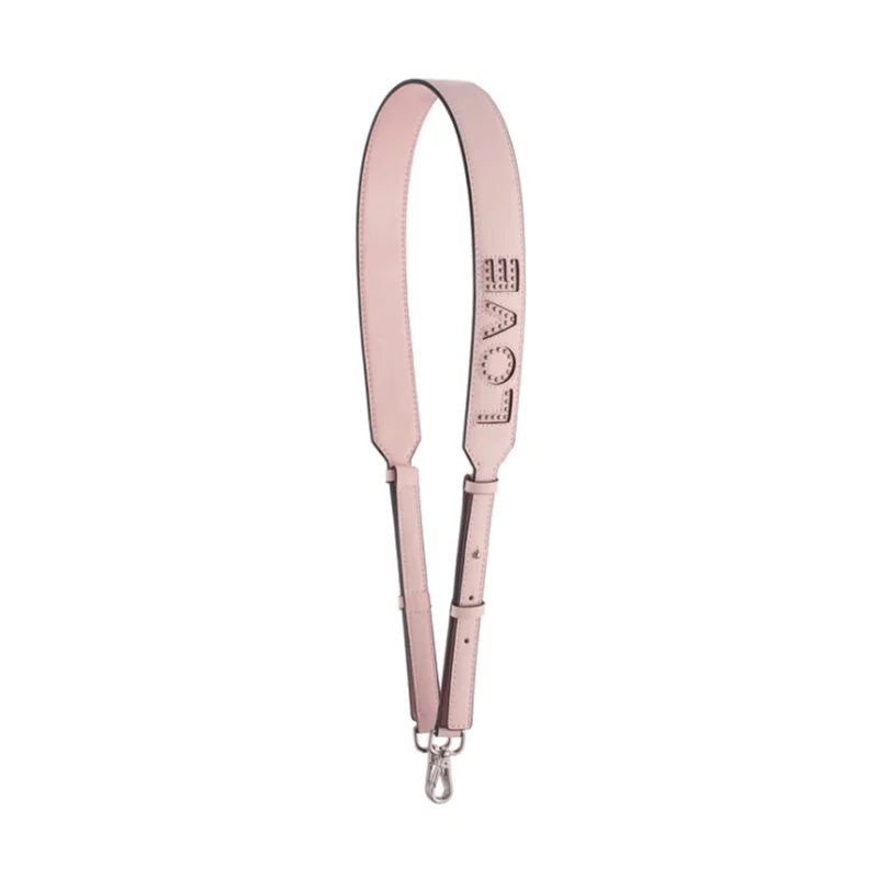 Плечевой ремень LOVE Женский ремешок из натуральной кожи для сумок удлиненный Сменный ремень через плечо для сумок - Цвет: Pink silver buckle