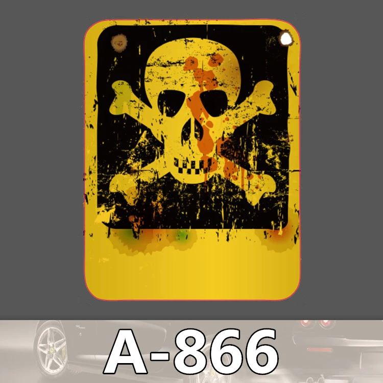 A 866 Skull Banner Waterproof Fashion Cool DIY Stickers For Laptop font b Luggage b font