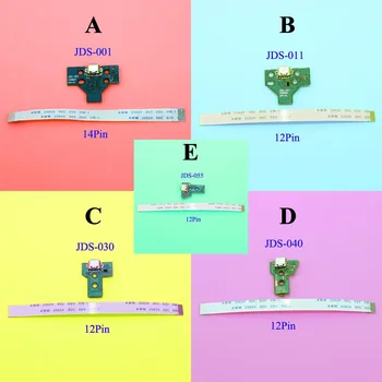 

10sets/Lot USB Charging Port Socket Charger Board PCB+cable 12/14pin For PS4 Controller JDS-040 JDS-030 JDS-011 JDS-001 JDS-055