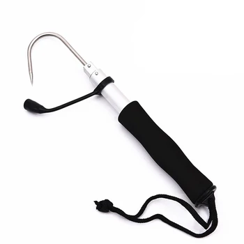 

60cm/120cm Retractable Telescopic Fishing Gaff Hook Tools Stainless Steel+Aluminum Alloy+EVA Fish Gaff Spear Hook Fishing Tools