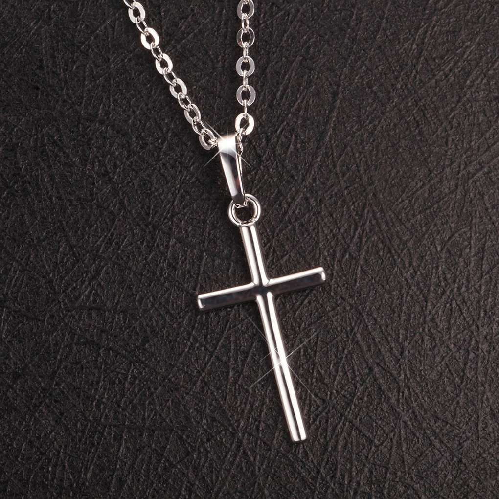 

Mens Womens Stainless Steel Cross Pendant Necklace Golden / Silver Chain For Party