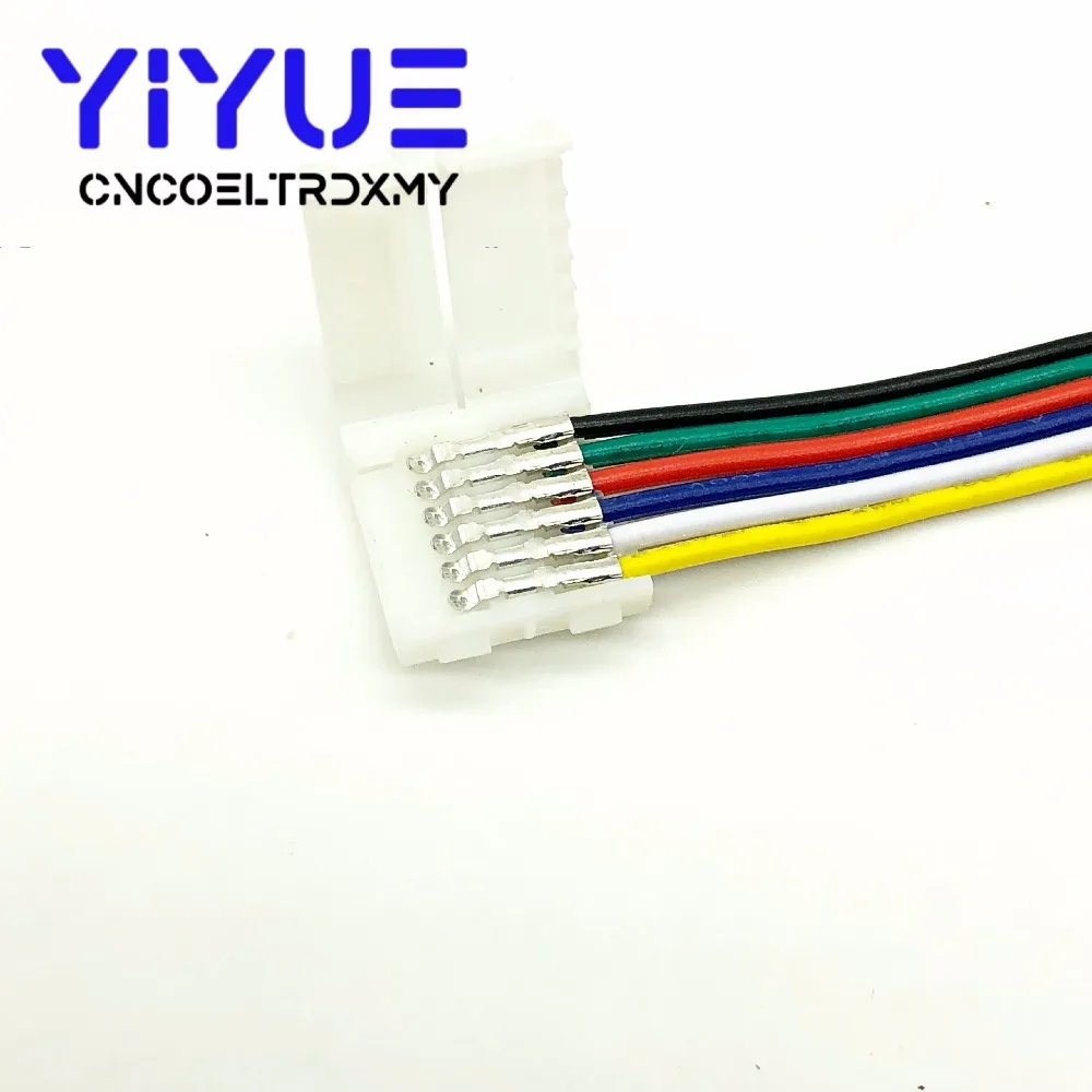 RGBWW LED Strip Connector 6pin 12mm Free Welding Connector 5pcslot for RGB+CCT LED Strip (5)