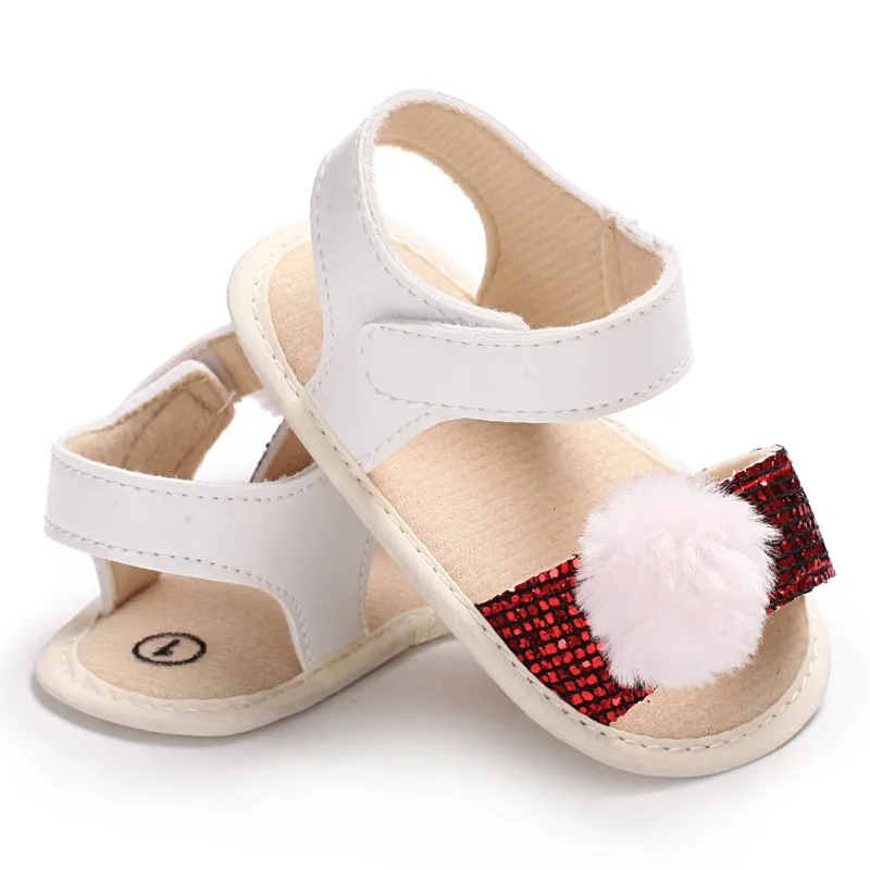 Новорожденных детские сандалии для модная одежда для девочек для маленьких девочек обувь волосы мяч яркий для маленьких девочек сандалии