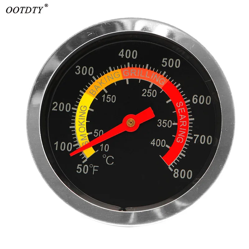 

OOTDTY New Stainless Steel Barbecue BBQ Smoker Grill Thermometer Temperature Gauge 10-400C