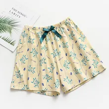 Женская печать сна нижняя часть пижамы Лето Досуг Короткие брюки хлопок свободные домашние шорты