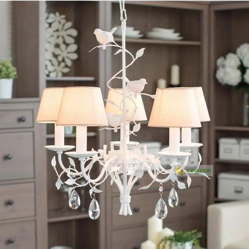 

Nordic Creative Bird Chandeliers Candle Chandelier Fabric Shade Chandelier Lustre Light Lighting Modern Led Ceiling Lamp