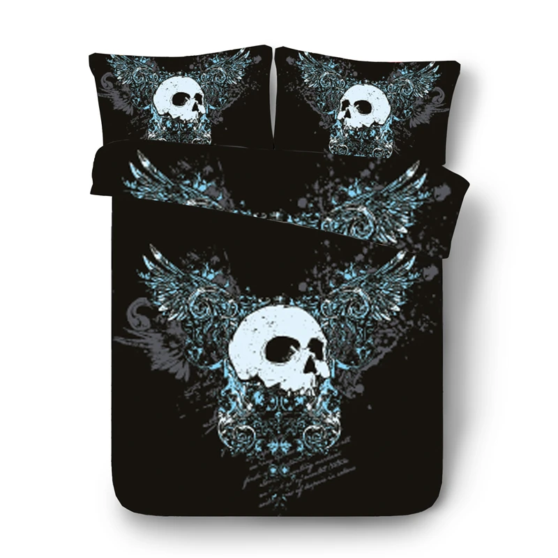 3D Skull Style Bedding Set 3D Print Skeleton Design Duvet Cover Sets EU/AU/US Twin Queen King Size Skull Themed Bed Linen