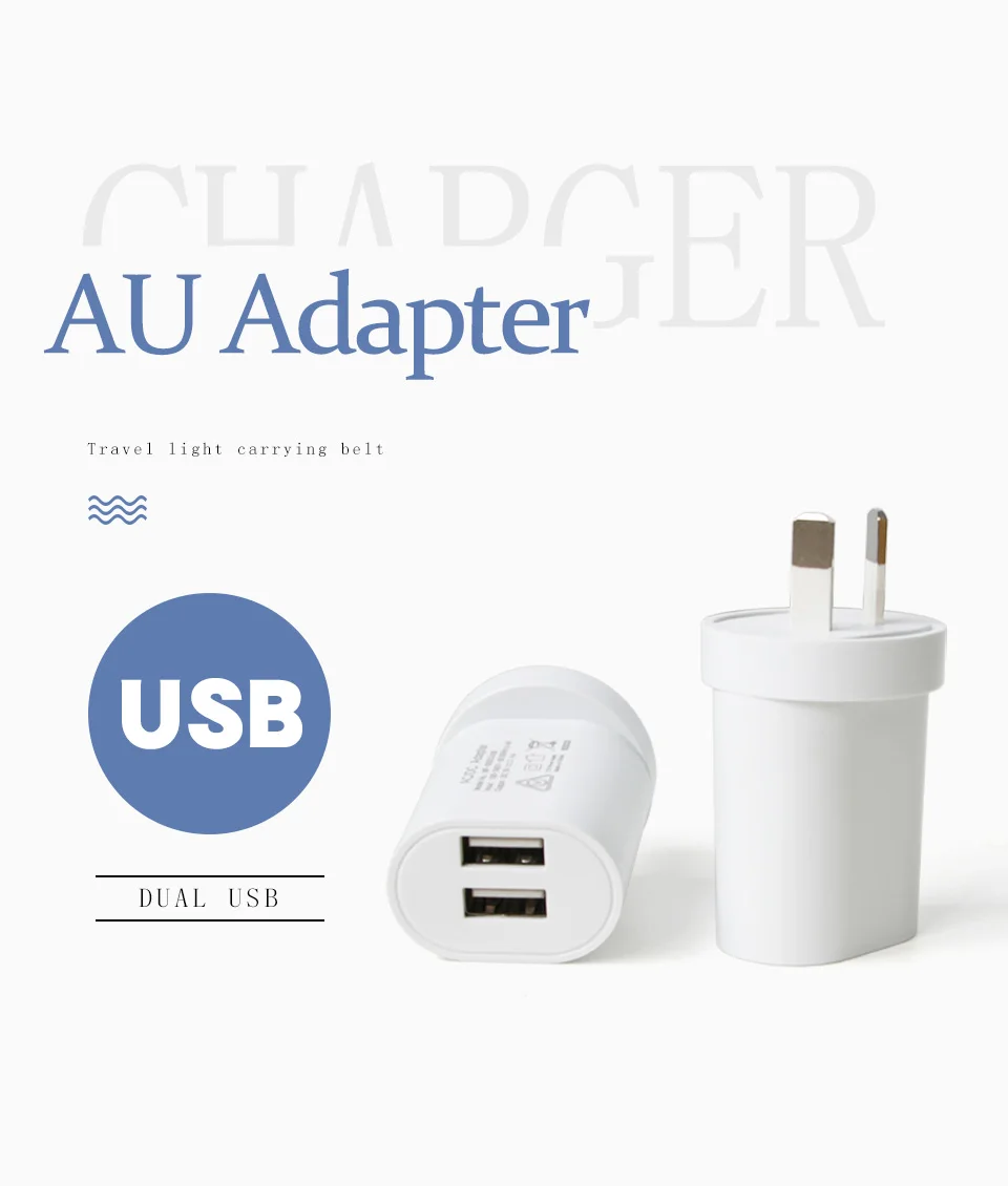 1PC AU Adapter Plug 5V2.4A Charger For Mobile Phone Dual USB Interface ACDC Adaptor Travel in Australia New Zealand  (1)