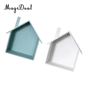 

2pcs Wall Storage Display Shelf Wooden House Shape Home Decor Hanging Rack for Bedroom, Living Room, Bathroom, Kitchen