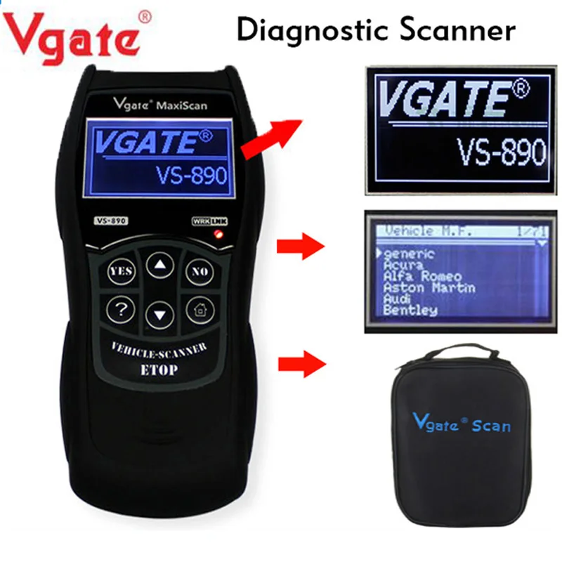 Vgate Professional OBD2 VS890 Multi language Car Code Reader Auto