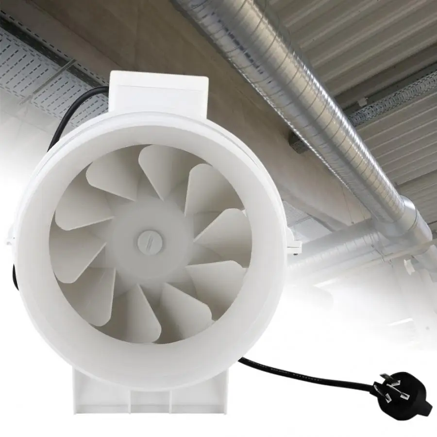 220 В 10,5 дюйма домашний бесшумный встроенный канальный вентилятор с сильной вентиляционной системой вытяжной вентилятор для кухни и ванной комнаты