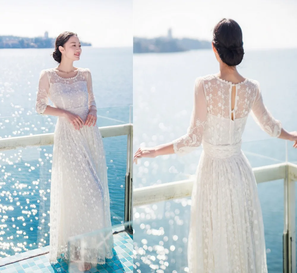 

Women Whrite wedding party long bohemian dress vacation travel summer lace hollow out vestidos de fiesta chiffon casual dress