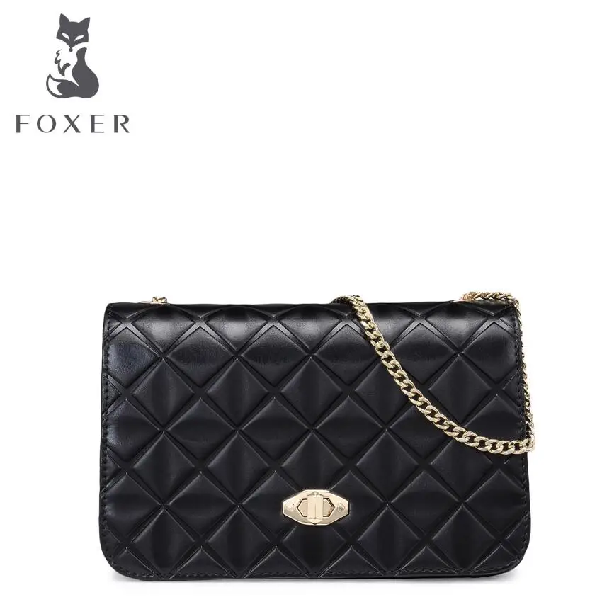 

FOXER2017 new luxury fashion high-grade leather casual shoulder diagonal cross-leather bag brand-name products 100% high-quality